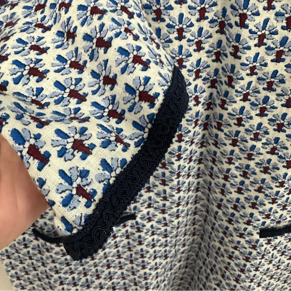 Tory Burch Navy and White Printed Swim Coverup Tunic
